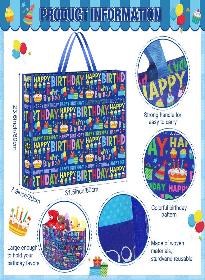 Pickmesh 1 Pcs Extra Large Birthday Bag 31.5x23.6x7.9 Inch Colorful Happy Birthday Gift Bag Oversize Non Woven Fabric Wrapping Pouch for Wedding Baby Shower Party Giant Present Wrap Supplies - Image 2